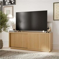 Fluted TV Stand for 70 TVs  Warm Honey