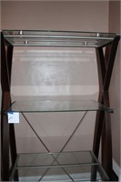 Tall Glass and Metal Shelf