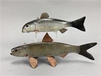 2 Floyd "Red" Bruce Fish Spearing Decoys
