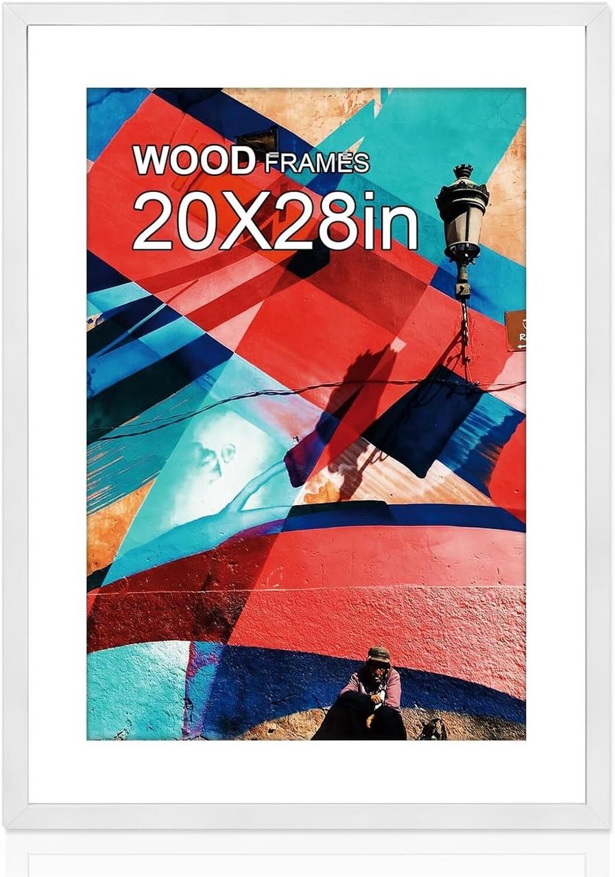 20x28 Poster Frame  Natural Wood White  20x28