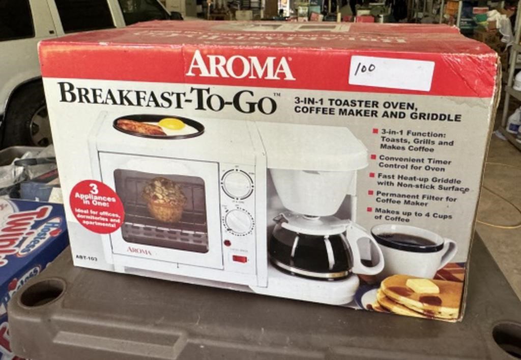 AROMA BREAKFAST TO GO 3-IN-1 TOASTER OVEN,