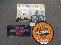 Route 66 Harley Davidson Tin Signs
