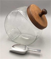 MCM Knobler Glass Candy Container with Scooper