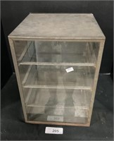 Old Time Glass Tin Display Case Cabinet.