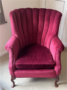 Lovely vintage red barrel back chair