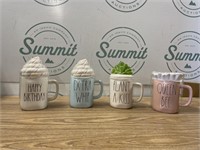 4 New RAE DUNN MUGS