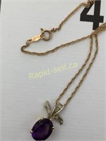 Chain & Amethyst Pendant