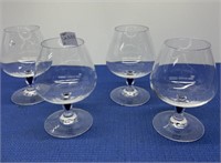 Blue Teardrop Brandy Glasses 4 Pcs