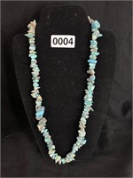 24" VINTAGE TURQUSISE CHUNCKY NECKLACE