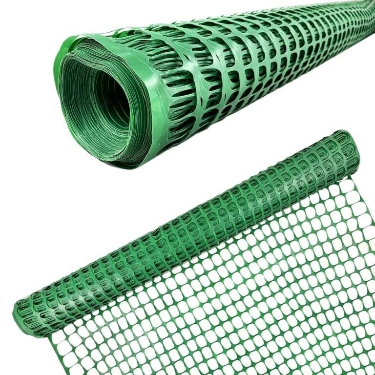 FM6051  Ashman Plastic Mesh Fence, Green, 4'x100'.