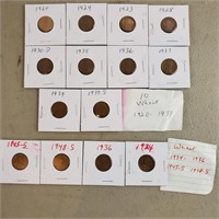 14ct 1920-1948S Wheat Pennies