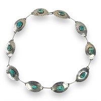 Mexican Silver & Turquoise Concho Belt