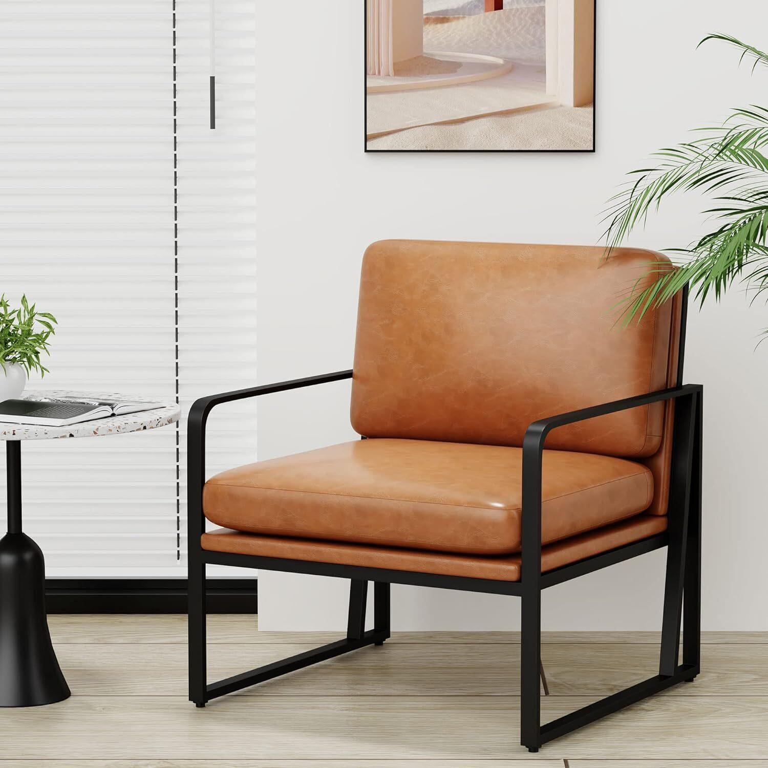 Andeworld Modern Accent Chair  Faux Leather