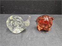 Unmarked Glass Snail & Glass Bear