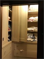 Contents Of Linen Closet, Sweaters, Bedding
