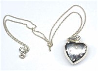 Sterling silver heart pendant on a silver chain