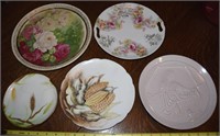 (5) Vtg/Antique China Plates w/ Handpainted Corn+