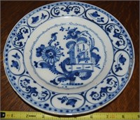 Antique Old Delft Handpainted Ceramic Plate 9"