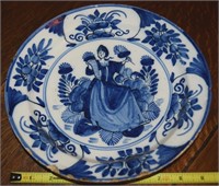 Antique Old Delft Handpainted Ceramic Plate 10.25