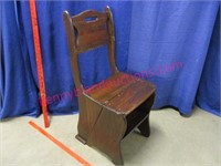 vintage pine folding chair-ladder (converts)