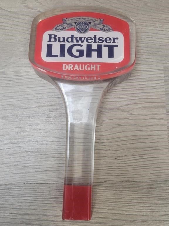 1980s Budweiser Light Draught Beer Tap Handle