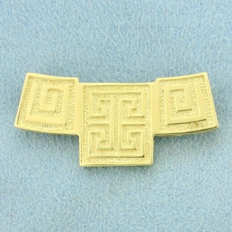 Geometric Design Pendant or Slide in 14K Yellow Go