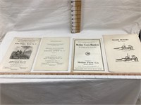 (4) Early Moline Plow Co. Manuals