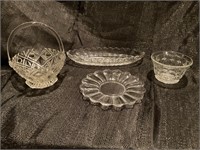 A Group of Four Cut Glass Items