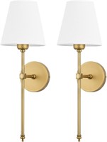 Wall Sconces Sets of 2  Fabric Shade  Gold