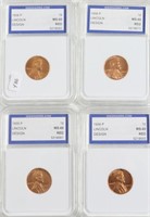 4// 1958 IGS MS65 RED LINCOLN CENTS