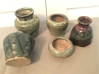 Collection Of Small Glazed Stoneware Pottery