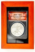 Coin 2011 Silver Eagle1st Release-ANACS-MS70