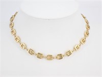 Givenchy Gold Tone Logo Necklace