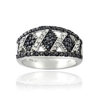 Genuinr Black & White Diamond Band Ring