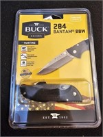 NEW BUCK 284 BANTAM BLACK HANDLE HUNTING KNIFE
