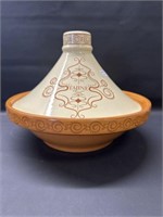 Vintage Moroccan Terracotta Tagine Pot Glazed