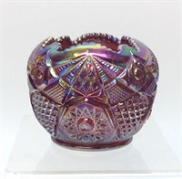 RED CARNIVAL ART GLASS CANDY DISH