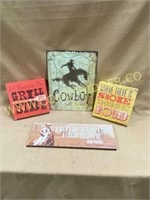 Tin Cowboy sign and others