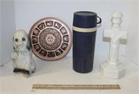 Religious Candle Holder & Misc.