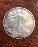 1990 1oz Silver Eagle One Dollar Coin