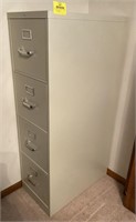 Metal 4 Drawer Filing Cabinet, 16x27x52in