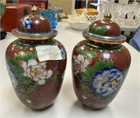 Pair of Chinese Cloisonne Enamel Ginger Jars