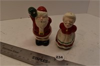 Mr. and Mrs. Santa salt and peppers