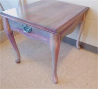 Hand painted, square coffee table, with drawer