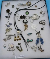 COLLECTION 30+ PCS. STERLING SILVER JEWELRY,