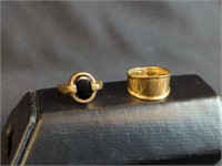 (2) LADIES 14 KT GOLD RINGS, SIZE 6  & 5.5