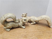 Pair of Ceramic Squirrels (1 leg is broken)