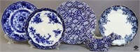 Blue and White Plates and Cow Creamer