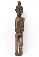 Early Borneo Carved Wood Male Statue