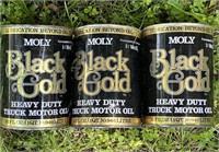 3 Moly Black Gold Truck Motor Oil Full Metal Cans